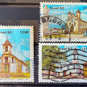 C 1266 Selo Turismo Barroco Mineiro Igreja Religiao 1982 Serie Completa Circulado 2