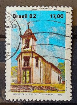 C 1266 Selo Turismo Barroco Mineiro Igreja Religiao N S do O 1982 Circulado 2