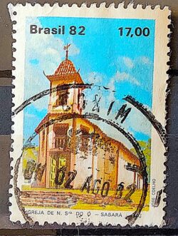 C 1266 Selo Turismo Barroco Mineiro Igreja Religiao N S do O 1982 Circulado 3