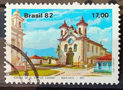 C 1267 Selo Turismo Barroco Mineiro Igreja Religiao N S do Carmo 1982 Circulado 2