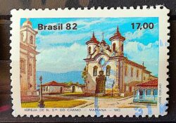 C 1267 Selo Turismo Barroco Mineiro Igreja Religiao N S do Carmo 1982 Circulado 7