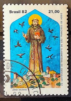 C 1269 Selo 8 Centenario Sao Francisco de Assis Religiao 1982 Circulado 2