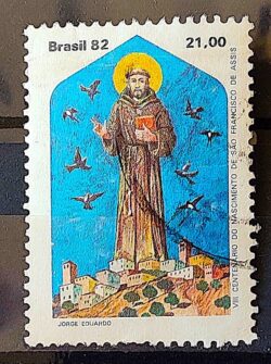 C 1269 Selo 8 Centenario Sao Francisco de Assis Religiao 1982 Circulado 3