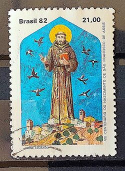 C 1269 Selo 8 Centenario Sao Francisco de Assis Religiao 1982 Circulado 4