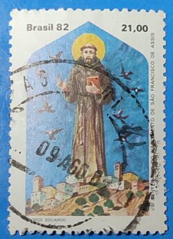 C 1269 Selo 8 Centenario Sao Francisco de Assis Religiao 1982 Circulado 6