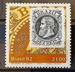 C 1270 Selo Centenario Emissao Dom Pedro Dia do Selo Filatelia Servico Postal 1982