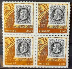 C 1270 Selo Centenario Emissao Dom Pedro Dia do Selo Filatelia Servico Postal 1982 Quadra 1