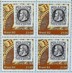 C 1270 Selo Centenario Emissao Dom Pedro Dia do Selo Filatelia Servico Postal 1982 Quadra 2
