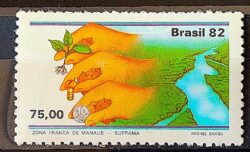 C 1271 Selo Zona Franca de Manaus Suframa Mao Economia 1982