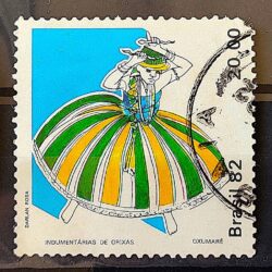 C 1276 Selo Indumentarias de Orixas Religiao Oxumare 1982 Circulado 1