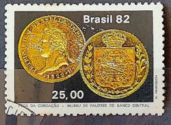 C 1278 Selo Numismatica Banco Central Economia Coroacao 1982 Circulado 1