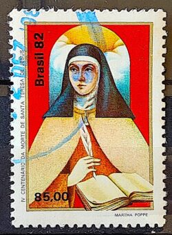 C 1280 Selo 4 Centenario Santa Teresa de Jesus Religiao 1982 Circulado 1