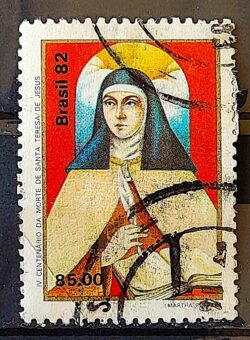 C 1280 Selo 4 Centenario Santa Teresa de Jesus Religiao 1982 Circulado 2