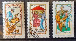 C 1281 Selo Lubrapex Musica Fandango 1982 Serie Completa Circulado 1