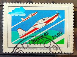C 1287 Selo Dia da Industria Aeronautica Aviao 1982 Circulado 1