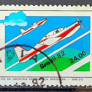 C 1287 Selo Dia da Industria Aeronautica Aviao 1982 Circulado 3