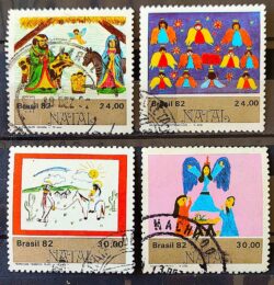 C 1290 Selo Natal Religiao 1982 Serie Completa Circulado 1