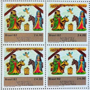 C 1290 Selo Natal Religiao 1982 Serie Completa Quadra