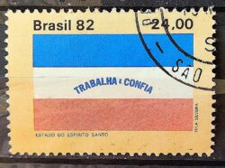 C 1295 Selo Bandeira Estados do Brasil Espirito Santo 1982 Circulado 2