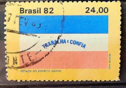 C 1295 Selo Bandeira Estados do Brasil Espirito Santo 1982 Circulado 4