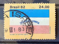 C 1295 Selo Bandeira Estados do Brasil Espirito Santo 1982 Circulado 5