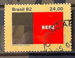 C 1296 Selo Bandeira Estados do Brasil Paraiba 1982 Circulado Circulado 2