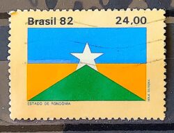 C 1298 Selo Bandeira Estados do Brasil Rondonia 1982 Circulado 1