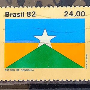 C 1298 Selo Bandeira Estados do Brasil Rondonia 1982 Circulado 1