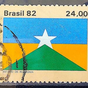 C 1298 Selo Bandeira Estados do Brasil Rondonia 1982 Circulado 2