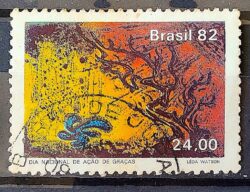 C 1299 Selo Dia de Acao de Gracas Religiao 1982 Circulado 1