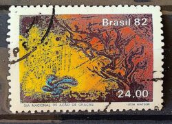 C 1299 Selo Dia de Acao de Gracas Religiao 1982 Circulado 2