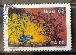 C 1299 Selo Dia de Acao de Gracas Religiao 1982 Circulado 3