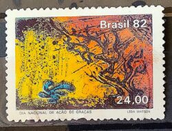C 1299 Selo Dia de Acao de Gracas Religiao 1982 Circulado 4