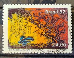 C 1299 Selo Dia de Acao de Gracas Religiao 1982 Circulado 5
