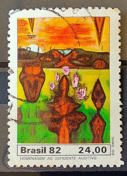 C 1300 Selo Deficiente Auditivo Saude 1982 Circulado 4