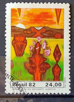 C 1300 Selo Deficiente Auditivo Saude 1982 Circulado 6