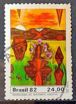C 1300 Selo Deficiente Auditivo Saude 1982 Circulado 7