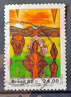 C 1300 Selo Deficiente Auditivo Saude 1982 Circulado 8