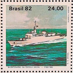 C 1302 Selo Bicentenario da Escola Naval Navio Educacao 1982