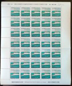 C 1302 Selo Bicentenario da Escola Naval Navio Educacao 1982 Folha