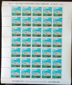 C 1303 Selo Bicentenario da Escola Naval Navio Educacao 1982 Folha