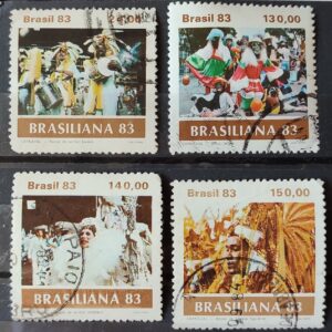 C 1305 Selo Carnaval Brasileiro Musica 1983 Circulado Serie Completa