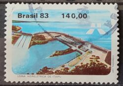 C 1311 Selo Usina Hidreletrica de Itaipu Energia Economia 1983 Circulado 9