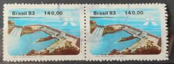 C 1311 Selo Usina Hidreletrica de Itaipu Energia Economia 1983 Circulado Dupla 2