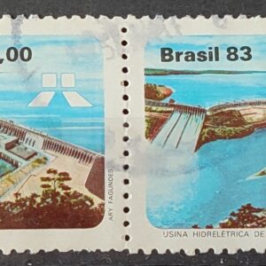 C 1311 Selo Usina Hidreletrica de Itaipu Energia Economia 1983 Circulado Dupla 2