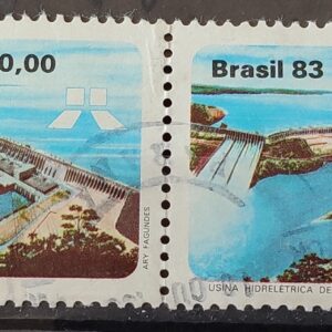 C 1311 Selo Usina Hidreletrica de Itaipu Energia Economia 1983 Circulado Dupla 3