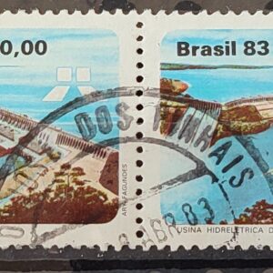 C 1311 Selo Usina Hidreletrica de Itaipu Energia Economia 1983 Circulado Dupla 4