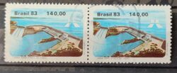 C 1311 Selo Usina Hidreletrica de Itaipu Energia Economia 1983 Circulado Dupla 5