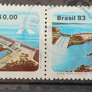 C 1311 Selo Usina Hidreletrica de Itaipu Energia Economia 1983 Circulado Dupla 5