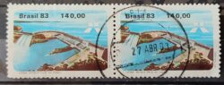 C 1311 Selo Usina Hidreletrica de Itaipu Energia Economia 1983 Circulado Dupla 7